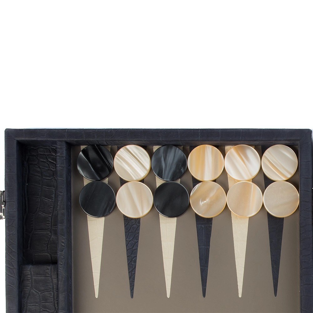 Alligator-Leder Backgammon Large