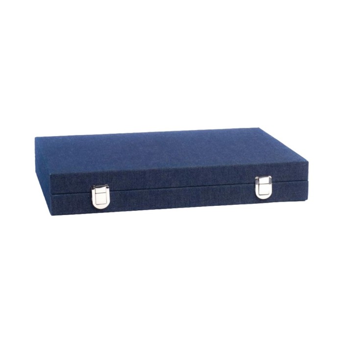 Backgammon Large Denim Intérieur Bleu