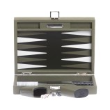 Backgammon Small Cuir Buffle Amande