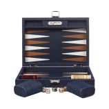 Backgammon Piccolo in pelle Buffle Denim