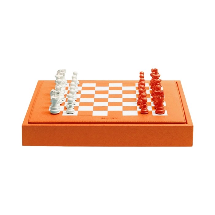 Schachspiel Büffelleder Box