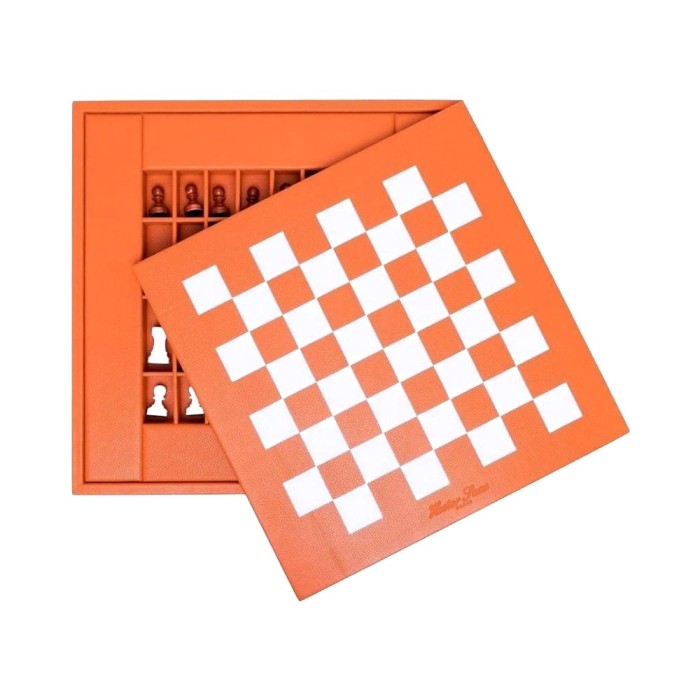 Schachspiel Büffelleder Box