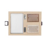 Coffret de Cartes Cuir Alligator Blanc Cassé