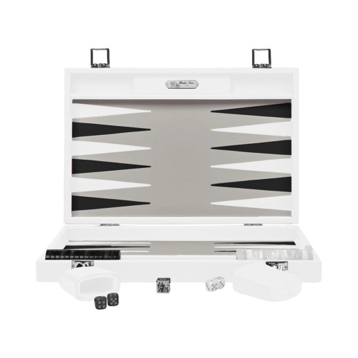 Backgammon Cuir Large Blanc