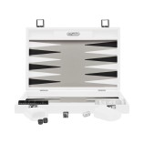 Backgammon Cuir Large Blanc